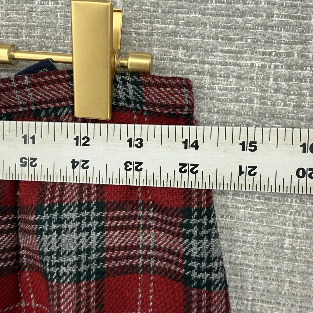 Hillard & Hanson Red Plaid Wool‎ Blend Pencil Skirt Vintage Made in USA Size 6